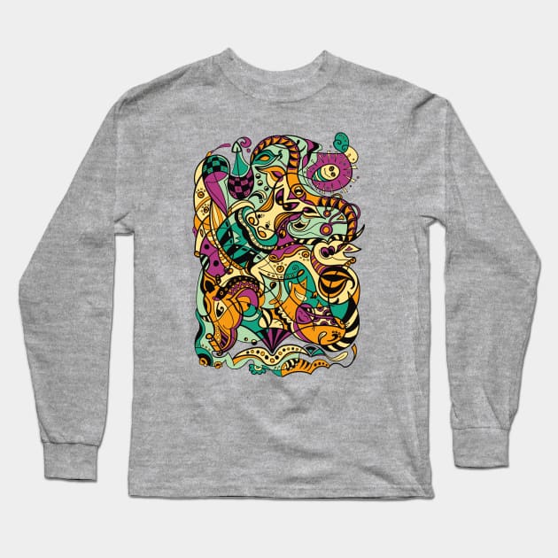 Buffalo - 12 Zodiac Animals Long Sleeve T-Shirt by OrangeFox